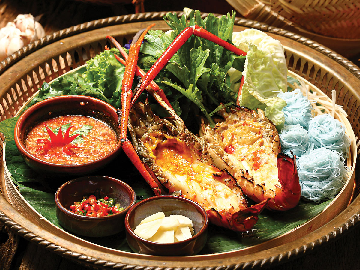 กุ้งเผาเมี่ยงผักชมสวน***Goong Pao Miang Pak Chom Suan
