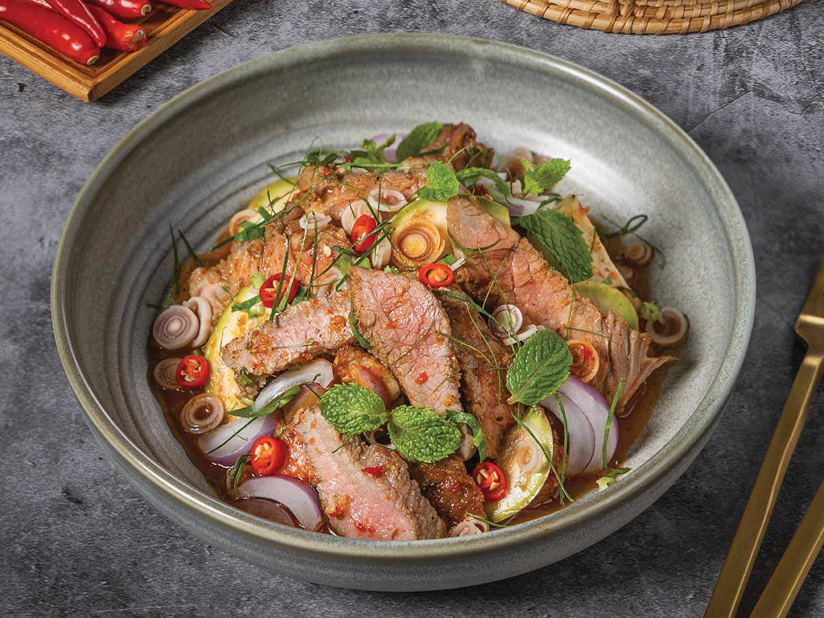พล่าเนื้อย่างSpicy Grilled Beef and Thai Eggplant Salad